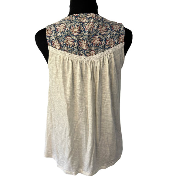 Lucky Brand Floral Print Button Front Bohemian Tank, Size S - Picture 3 of 7